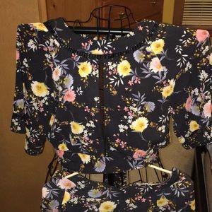 Jealous Tomato Floral Women’s Wide Pants Set